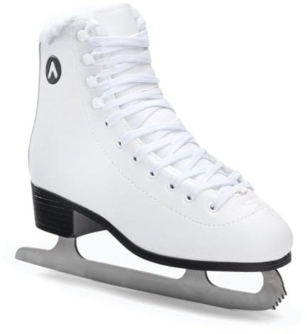 ATTABO Eislaufschuhe Damen SchlittschuheWeiß 38 (24,7 cm), Schnürung, Klassisches Design, Wärme und Komfort, Schlittschuhe aus Edelstahl, Für Anfänger und Fortgeschrittene bis 100 kg