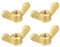 sourcing map Brass Wing Nuts, M8 Butterfly Nut Hand Twist Tighten Fasteners for Furniture, Machinery, Electronic Equipment, 4Pcs
