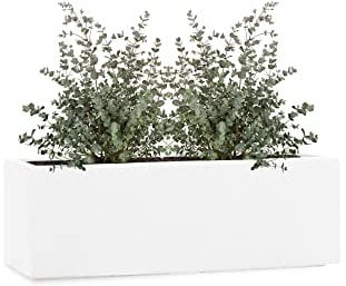Pflanzwerk® Fioriera Vaso da Fiori TUB 17x50x17cm Bianco *Resistente al Gelo* *Europea di qualità* *Protezione UV*
