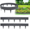 XMTECH 25m Rasenkante Beeteinfassung Gartenpalisade in Rattan-Optik, Beetumrandung Mähkante Randsteine aus Kunststoff mit 25 Elemente á 100 cm, Anthrazit
