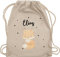 Turnbeutel Rucksack - Tiere - Süßer Fuchs - Unisize - Naturweiß - kindergarten beutel personalisierter stoffbeutel kinder personalisierte geschenke kita beuteltasche