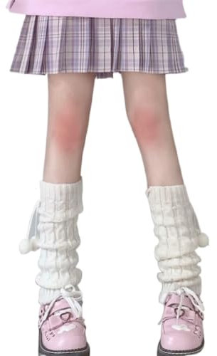 ORANDESIGNE Damen Mädchen Ballettstulpen mit Fersenloch Beinwärmer Ballett Yoga Stulpen Legwarmer Beinstulpen ca. Stützstrümpfe G Weiß Einheitsgröße
