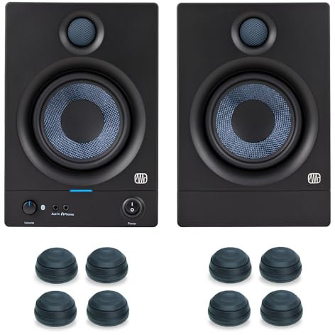 PreSonus Eris 5BT - Altoparlante attivo Bluetooth Studio 2nd Gen + ammortizzatore di vibrazioni Keepdrum