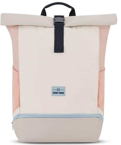 Johnny Urban Rucksack Herren & Damen Rosa - Allen Large - Rolltop Backpack Groß für Fahrrad, Arbeit, Uni - Laptop Tagesrucksack mit Schuhfach - Wasserabweisend