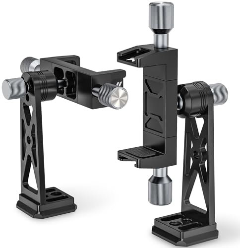 Karoten Soporte Movil Tripode, Doble Hueco Zapata Fría Soporte Movil Tripode, 360 ° Giratorio Adaptador Tripode para Movil con Ranura de Cola de Milano Arca, Phone Tripod para iPhone, Samsung.
