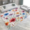 Teppich Dekoration 120x170cm Cartoon-Blumen Und Schmetterlinge Schlafzimmer Kinderzimmer Wohnzimmer, rutschfest Waschbar Flanell Kinderteppiche, Weiß Moderner Teppich für Balkon Esszimmer Teppich