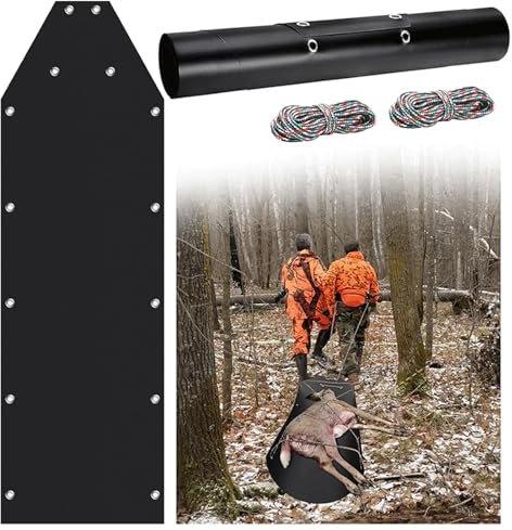 Yunir Traîneaux à Traîneaux pour Cerfs, Tapis de Luge à Neige épais, Portable et Polyvalent, Résistant aux Déchirures, Fournitures de Transport pour la Pêche sur Glace, Le Bois de