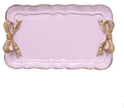 Plateau gris Plateau à bijoux avec nœud blanc Table de cuisine Plateau à anneaux de nourriture Vaisselle Salon Canapé Plateaux de rangement décoratifs (couleur : 1) (3)