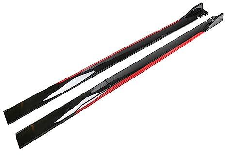 Winglet Wings Jupes Latérales pour Peugeot 206 207 207CC 301 307 308 308CC 308SW 408 508 607 2008 Universel Jupes Latérales Extension Diffuseur Bodykit Car Styling Extérieur(220cm Black Red)