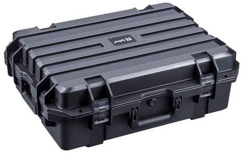 Lykus HC-6020 Wasserdicht Koffer mit anpassbar Rasterschaumstoff, Innengröße 59,3x42,3x19 cm, Geeignet für Elektronik und mehr