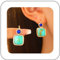 Allereya Boho Square Turquoise Dangle Earrings Gold Square Turquoise Earrings Ethnic Turquoises Drop Earring Blue Gemstone Earring Jewelry for Women