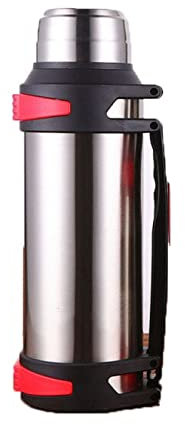 Vacuum flask Cup 1200-4000ML Large Bottle Vacuum Flasks Stainless Steel Hydro Insulated Water Thermal Cup With Strap 48 Hours Insalation Vacuum flask Flask Cup(2500ML,1 PCS Red)