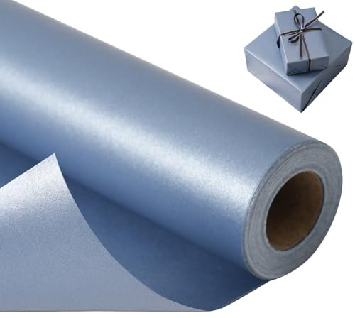 Juertime Rouleau de papier cadeau bleu marine, 43 cm x 10 m
