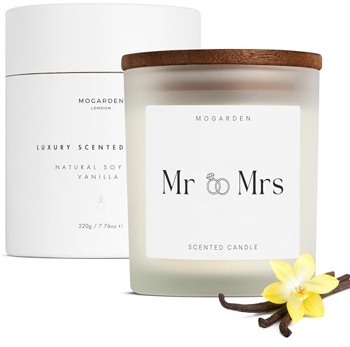 Wedding Gifts for Couples 2026, Mr and Mrs Candle, Engagement Gifts for Couples, Luxury Vanilla Soy Wax 7.76oz