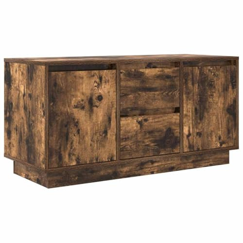 vidaXL TV-Schrank mit LED-Leuchten Räuchereiche 100x41x50 cm, Lowboard, Fernsehschrank, TV-Sideboard, Fernsehtisch, TV-Ständer, TV-Lowboard, TV-Möbel