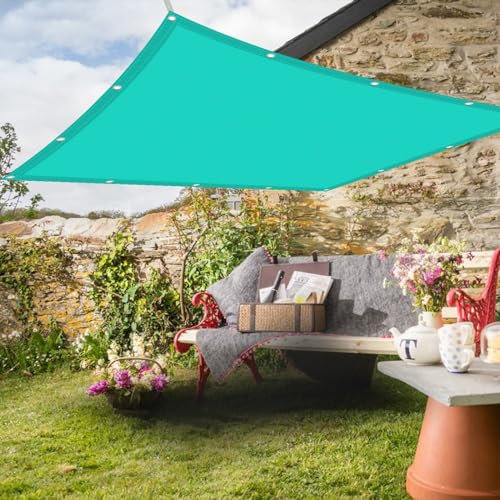 Balcony Privacy Screen 1.5 x 2.2 m 95% UV Block Pes Polyester Weather Resistant Durable Sun Shade Canvas Shade Cover Rich colors and Sizes for Garden//Beach/Pool/Terrace/Balcony, Sky Blue