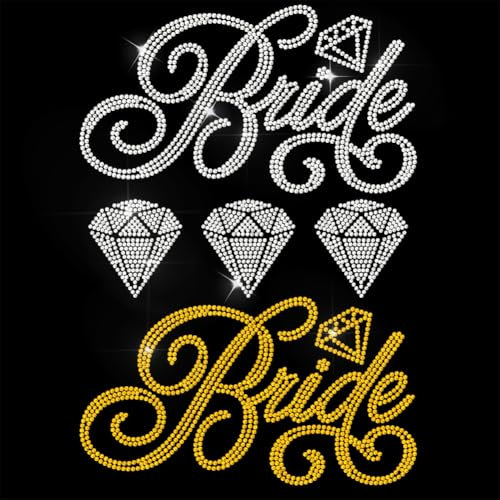 ANATTASOUL White Rhinestone Iron on Transfers Bride Diamond Glitter Diamante Hotfix Patches for Clothes, Large Glitter Iron On Sequin Applique for Jeans Jacket Caps Bag T-Shirts Shoes DIY Decor