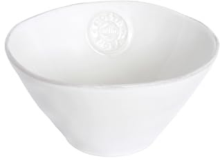Costa Nova Suppen- und Müslischüssel Nova: Steinzeug-Schale mit glänzender Glasur, Temperaturbeständig, Spülmaschinen-, Mikrowellen-, Ofen- & Gefrierfest, Stapelbar, Handveredelt, Weiß, Ø 15,8 cm