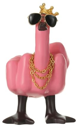 Mittelfinger Ente,Auto Deko Stinkefinger Middle Finger Duck You Harz-EntenstatueZuhause Büro Dekoration Statuen Lustig Geschenk Für Ihn Sie Männer Frauen Freunde Freund Geburtstag Weihnachten，Rosa