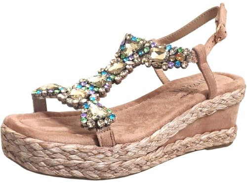 LAURA VITA, Marieo 11 0006907, Femme Nu-Pied Beige Fantaisie - 39 EU