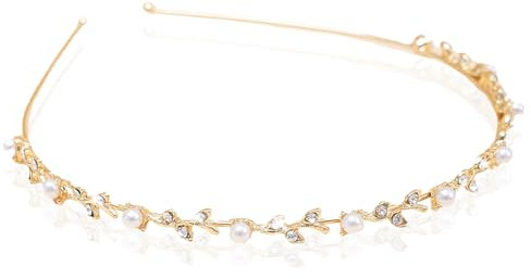 Dcsfadq Braut Haarschmuck, Gold Kopfschmuck Glänzende Kristall Bride Haarreif, Kommunion Mädchen Kranz, Eleganter Frauen Diadem Für Hochzeit
