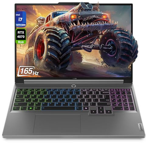 Lenovo Legion 5i Gaming Laptop, Intel i7-14650HX, 64 GB DDR5 RAM, 2 TB PCIe SSD, 40.6 cm WQXGA (2560x1600) 165Hz pantalla, Nvidia G-Force RTX 4070, teclado retroiluminado RGB de 4 zonas, W11 Home