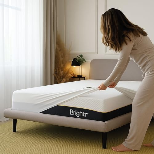 Brightr® Waterproof Mattress Protector | Super King 180x200cm | Breathable, Hypoallergenic Cover with Elastic Skirt | Soft & Noiseless Bed Protection – Fits Mattresses up to 35cm Deep