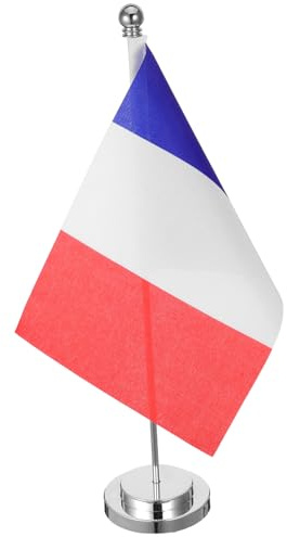 DIYEAH Mini Bandiere Su Bastoni Bandiera Da Tavolo Francese In Poliestere Con Asta E Base Decorazioni Nazionali In Miniatura Per Ufficio E Casa Multicolore 12 2 X 8 26 X 5 51 Pollici
