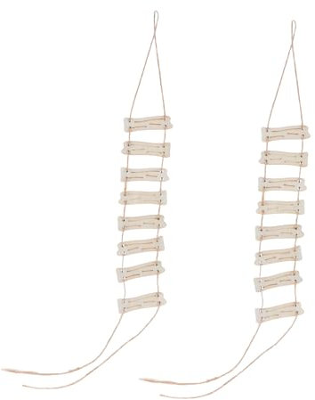 Gatuida Miniature Wooden Rope Ladder Fairy Garden Accessory for DIY Crafts Home Decoration Easy Installation for Micro Landscapes Photography