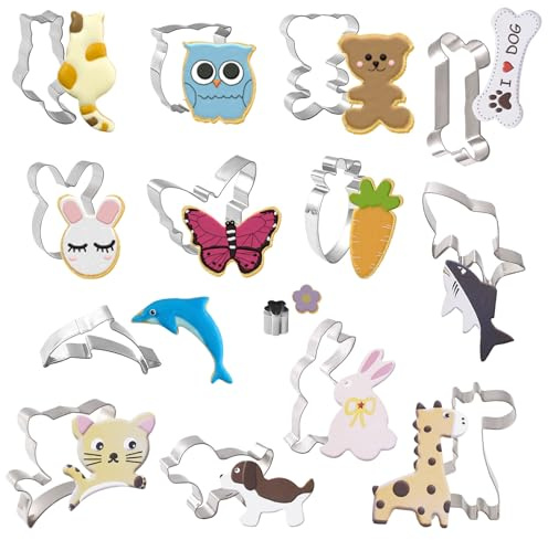 ZXTGBQ Lot de 14 Emporte-Pièces Animaux Ensemble D'emporte-pièces en Biscuit Acier Inoxydable Cookie Cutter Emporte Piece Patisserie pour Décoration de Fondant Cookie