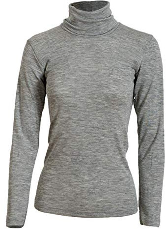 Engel Rolli für Damen u. Herren, Wolle Seide, Natur, Gr. 34/36-54/56, 3 Farben (42/44, Hellgrau Melange)