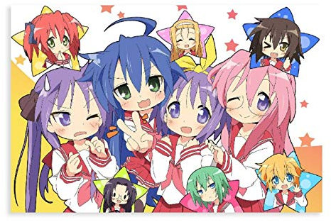 DSADASD Anime Lucky Star 9 Leinwand-Poster, Wandkunst, Dekor, Bild, Gemälde für Wohnheim, 30 x 45 cm, ohne Rahmen
