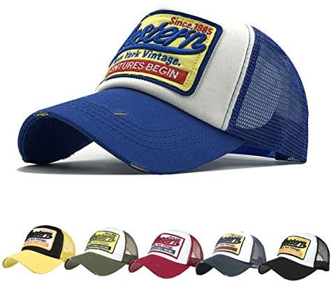 CheChury Unisex Baseball Cap Mode Sommer Kappe Mesh Hüte Hip Hop Baseballmütze Kappe für Herren und Damen Snapback Vintage Used Look Retro Mütze