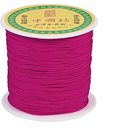 Craftdady 150yards 0.5mm Nylon Cord Braided Beading Thread Chinese Knotting Macrame Rope Cord String for DIY Bracelet Necklace Jewelry Making, Camellia