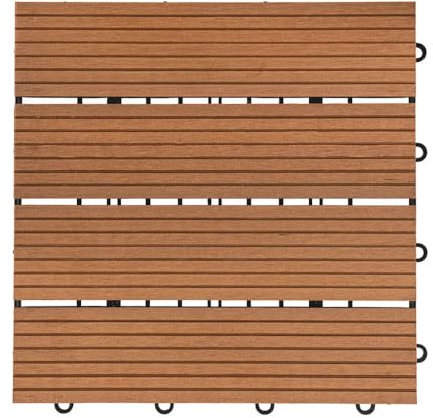 Home Deluxe - WPC Klickfliese BAVARO - Hellbraun - 6 m² - 11 Fliesen á 30 x 30 cm I Klickfliese Terrassenfliese Balkonfliese