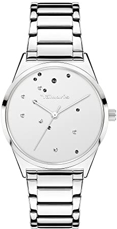 Tamaris Damen Analog Quarz Uhr 34mm in Silber, IP Gold & IP Roségold mit Edelstahl Armband