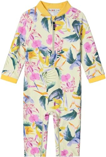 weVSwe Bébé Filles Maillot De Bain Enfant Protection Solaire Rash Guard Une Pièce Entrejambe Fermeture Éclair pour Changements De Couches Faciles Fleur 2 Ans