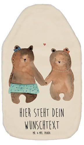 Mr. & Mrs. Panda Personalisierte Wärmflasche Bär Freundin - Personalisierte Geschenke, Wärmflaschenbezug mit Namen, Teddybär, Bär Freundin Beste