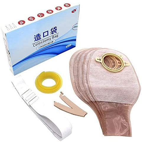 5 Stück Kolostomiebeutel, zweiteiliges System, Stomabeutel für Kolostomie, Ileostomie, Stomapflege, entleerbare Beutel mit Verschluss, Baginnerdiameter45mm