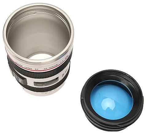 Vaso de Agua, Forma de Lente de Cámara, Taza de café de Viaje, Taza de Bebida, Termo a Prueba de Fugas, Botella Térmica con Revestimiento de Acero Inoxidable, Botella de Agua de
