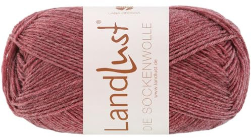 LANA GROSSA Landlust die Sockenwolle 50g | Klassisches Sockengarn in edlen Melangefarben aus 80% Schurwolle (Merino) & 20% Polyamid | 50g waschmaschinenfest zum Stricken & Häkeln | 210m Garn FB1603