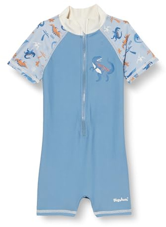 Playshoes UV-Schutz Einteiler Unisex Kinder Badeanzug Schwimmanzug Badebekleidung, Dino Allover, 74/80