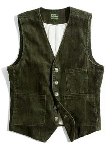 KWTF Fashion Workwear American Vintage Men's Vest Corduroy Jacket British Men Waistcoat Cords Outdoor Hunting Coats Male Clothing