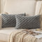 Mandioo 2er Set Grau superweichen dekorative Plüsch Kissenbezug Kissenbezüge 30 x 50 cm Wollsamt Dekokissenbezüge Kissenhülle Sofakissen Dekokissen flauschig für Couch Sofa Bett Wohnzimmer