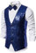 Chdirnely Herren Weste Pailletten Jacken für Männer Glitzer Weste Pailletten Kleid Anzug Weste V Ausschnitt Sparkly Weste für Party Club Urlaub Halloween, blau, XL