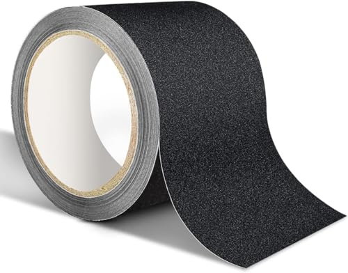 XFXIA Antideslizante Cinta Adhesiva Negra 10cm*15m Cinta de Seguridad Alta Tracción Fuerte Apretón Abrasivo, Tiras Antideslizante para Escalones, Rampas y Suelos Interiores y Exteriores
