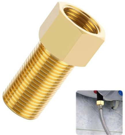 tinshow Brass 20mm Pipe Adapter 1/2 Pt Male to 1/2 Pt Female Thread Brass Nipple Hex Bushing Adapter Extension Corrosion Resistant Fitting for Connect Pipes