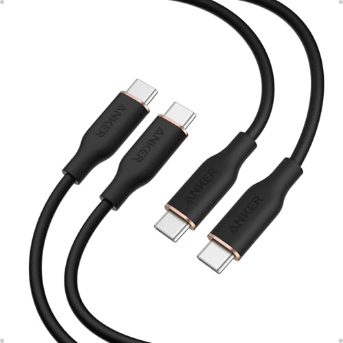 Anker 240W PowerLine III Flow USB C auf USB C Kabel 240W [2 Stück 1,8m] | PD 3.0 Ladekabel USB C für iPhone 17 Pro Max/iPhone Air/16/15 Serie, Samsung Galaxy S24/S25, MacBook Pro/Air und iPad Pro/Air