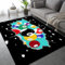 LUPAXA Abstrakter Billardtisch-Teppich In 3D 60x90 Bunte, Abstrakte, Geometrische Teppiche, Schlichter, Schwarzer, Rutschfester, Weicher, Niedrigfloriger Jungen-Spielzimmerteppich