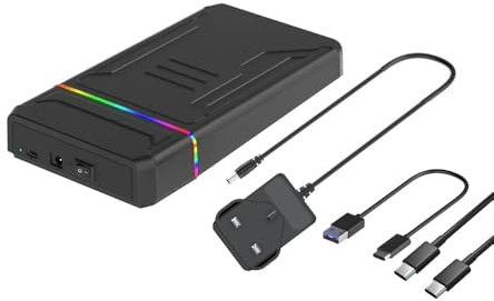 ezekers 4TB External Hard Drive HDD USB C & USB 3.0 for PC, Mac, PS4, PS5 (Storage only), Samsung and iPhone 15/16 series, TV, Xbox, and Wii U - Dual Connector - Ultra Fast (4, TB)